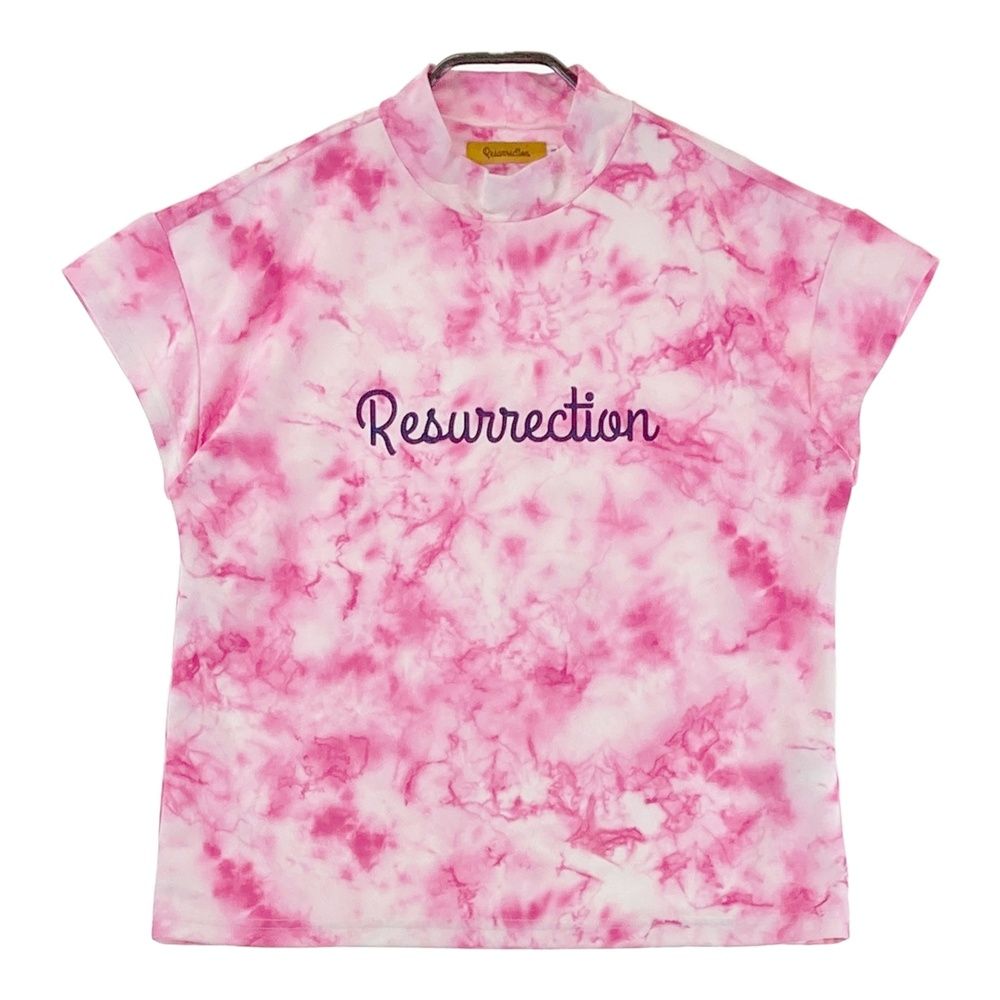サイズ M RESURRECTION レザレクション ハイネック 半袖Tシャツ 総柄 ピンク系 240101464833 ゴルフウェア レディース ストスト