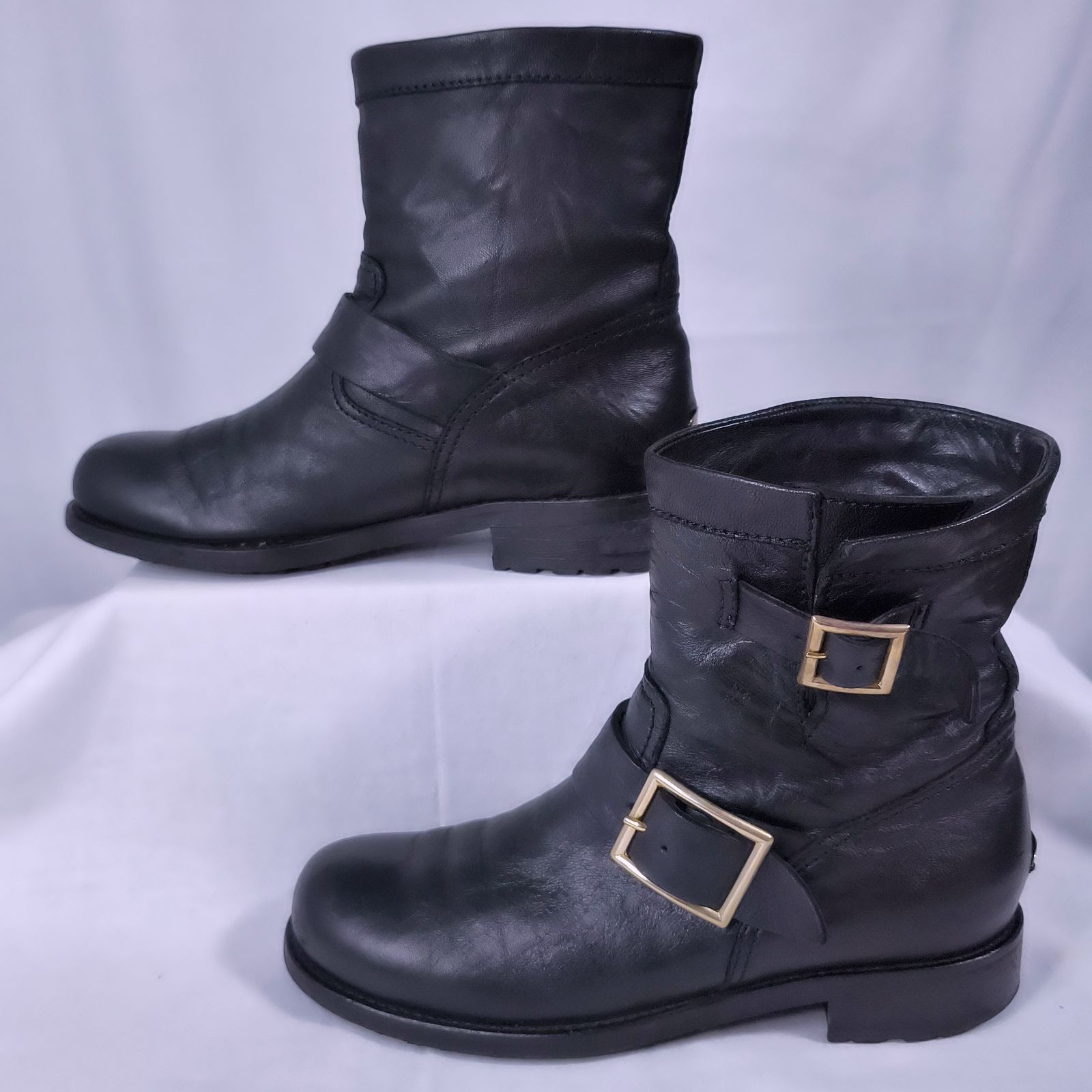 JIMMY CHOO ジミーチュウ エンジニアブーツ ロゴプレート 黒 WWW_MORNINGWALKER_COM