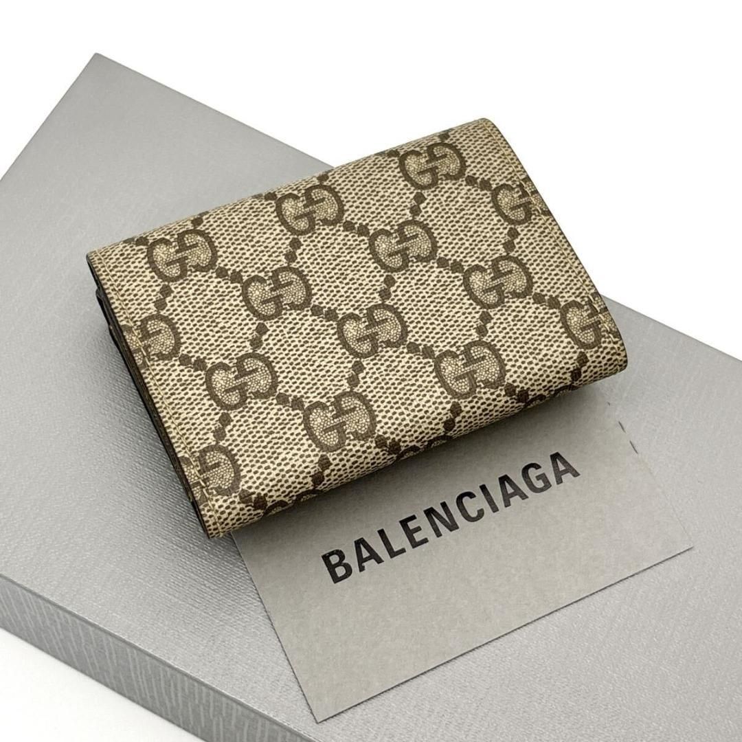 入手困難品◆バレンシアガ グッチ 三つ折り財布 エブリデイ GGスプリーム 未使用級◇バレンシアガ グッチ 三つ折り財布 エブリデイ GG