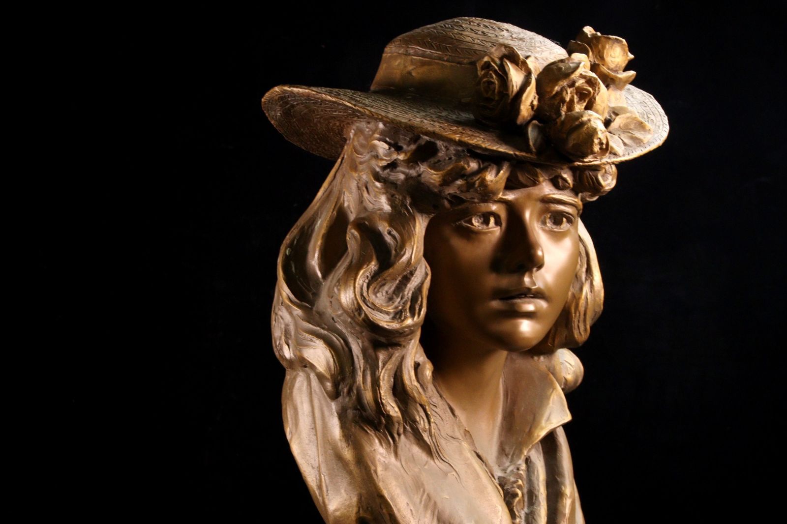 Auguste Rodin オーギュスト ロダン 花飾りのある帽子をかぶった少女 オーギュスト・ロダン ブロンズ製 「花飾りの帽子の少女」 56cm