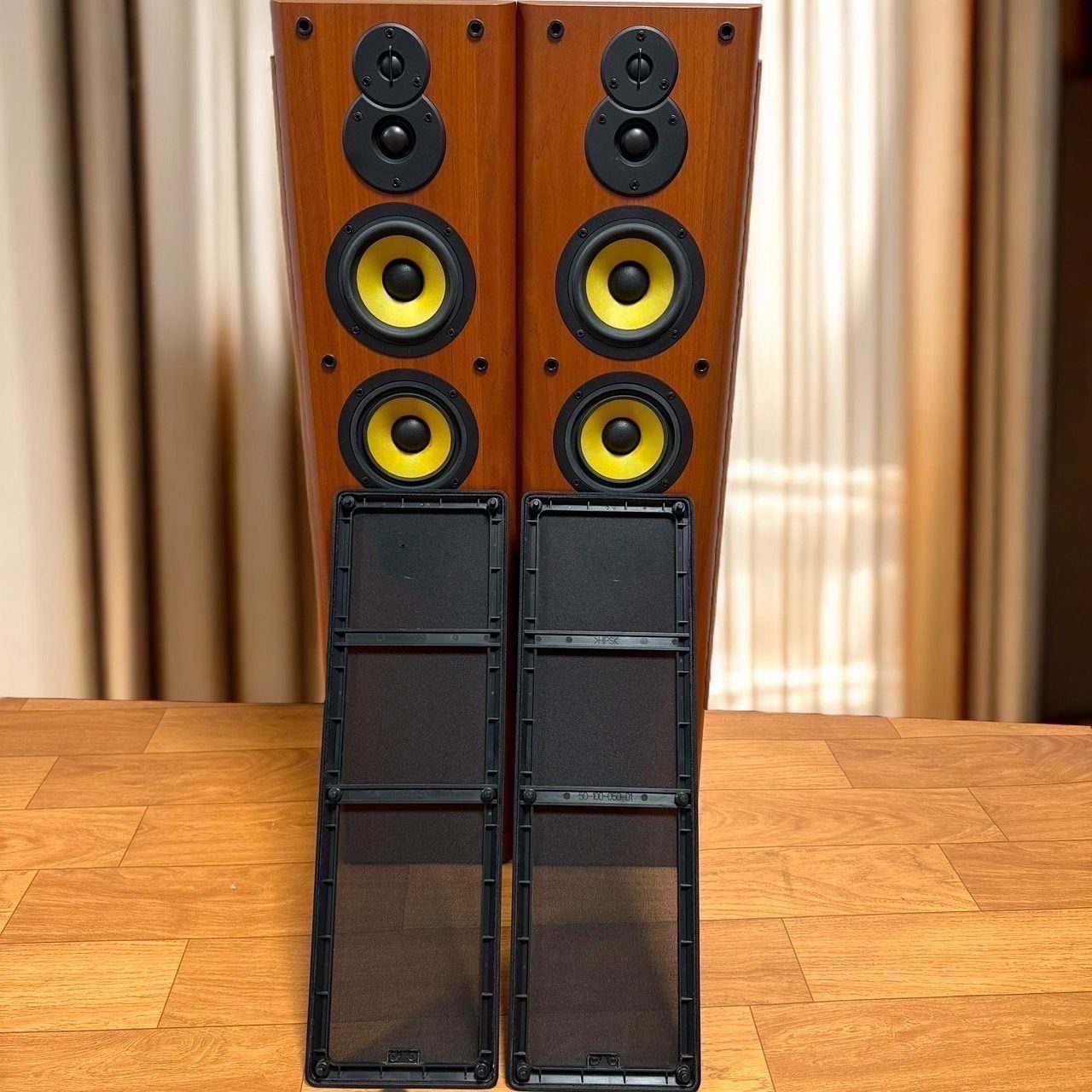 値下げ】DENON SC-T555SA 木目 スピーカーシステム トールボーイ ペア