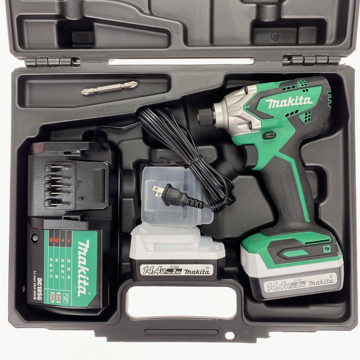 MAKITA マキタ 14.4V 充電式インパクトドライバ MTD001DSAX グリーン 充電器 充電池2個 ケース付