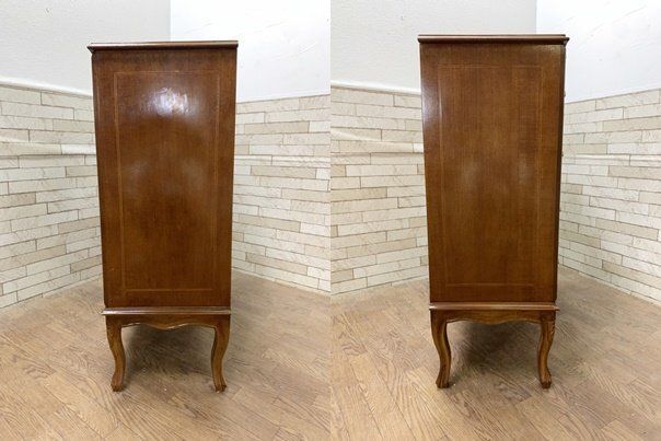 イタリア 猫脚 象嵌細工 4段チェスト ヴィンテージ イタリア 象嵌細工