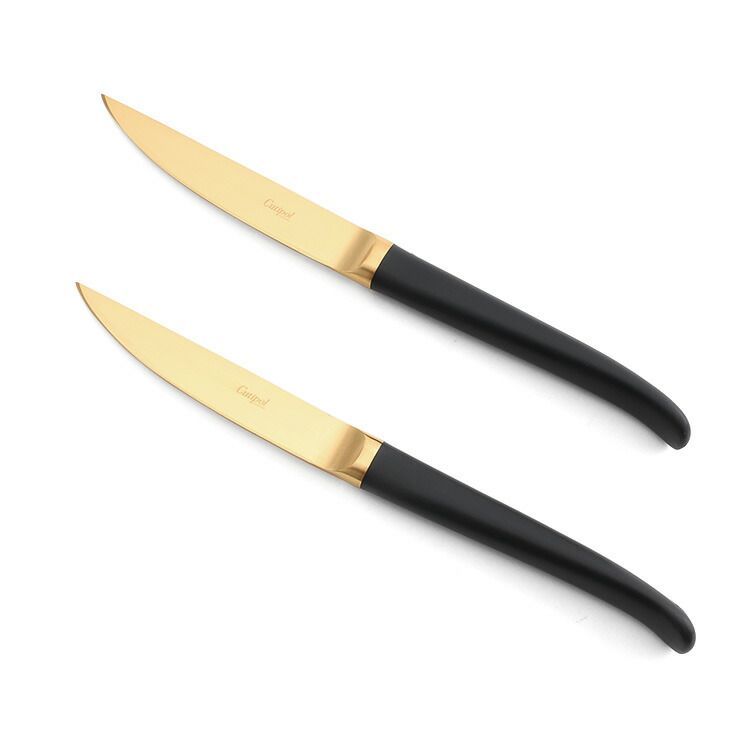 クチポール リブ ブラックマットゴールド 2点セット ギフトボックス入り Cutipol RIB 正規販売代理店 カトラリー ブラッシュド マット ギフト 結婚祝い プレゼント 贈り物 ギフトセット