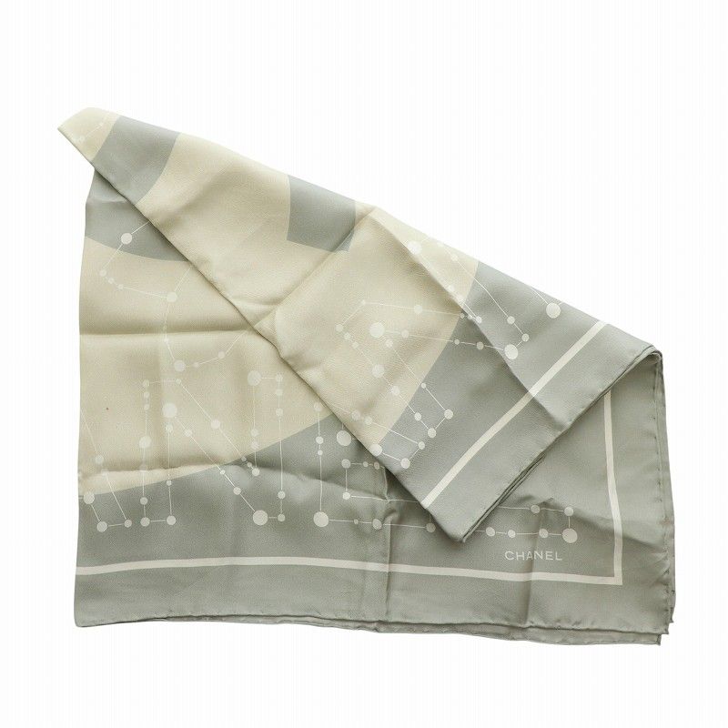 シャネル CHANEL 大判 スカーフ シルク ココマーク カメリア 星座 総柄
