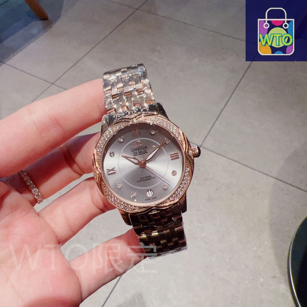 OMEGA（オメガ）レディースウォッチ - 33mm ダイヤモンドベゼル
