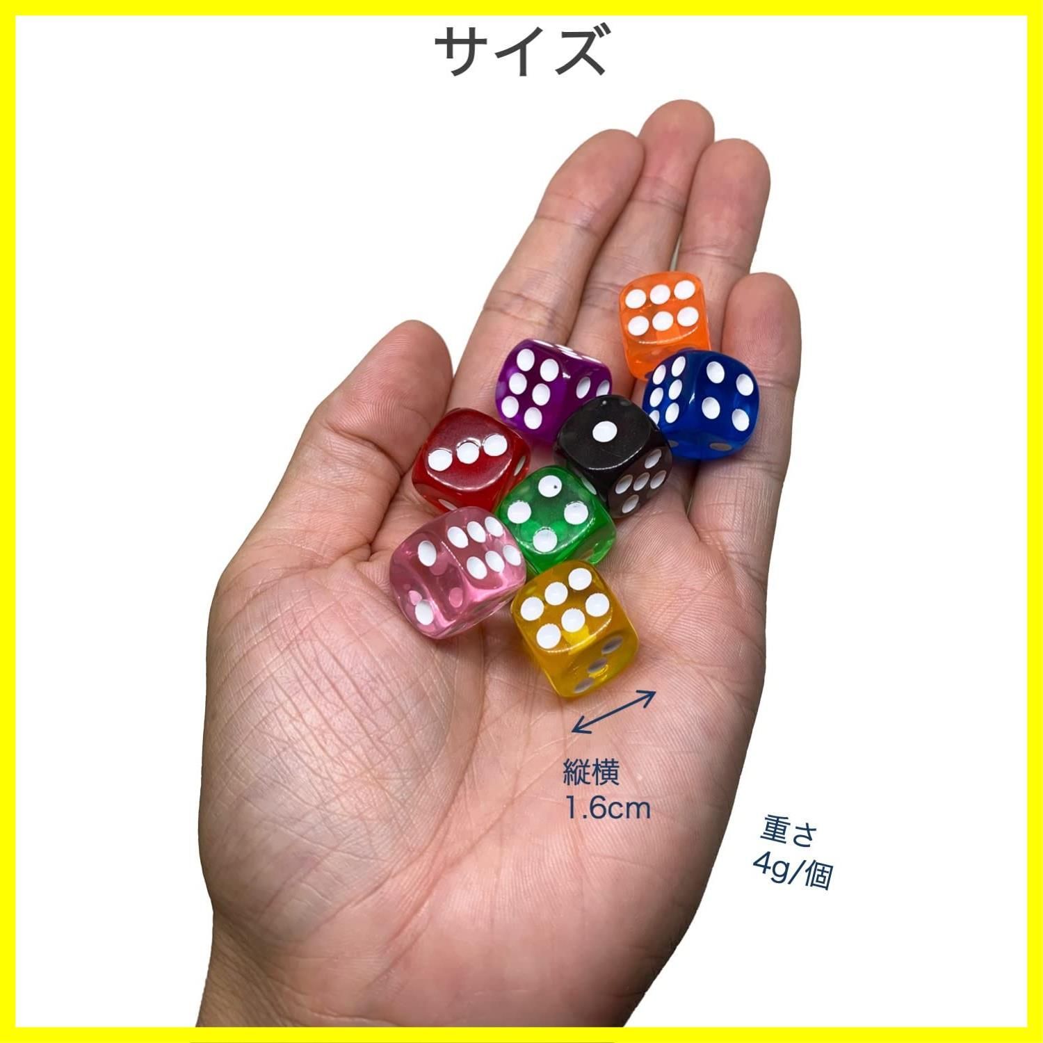 16mm 角丸ドットクリアダイス（赤）1個：おもちゃ：百町森