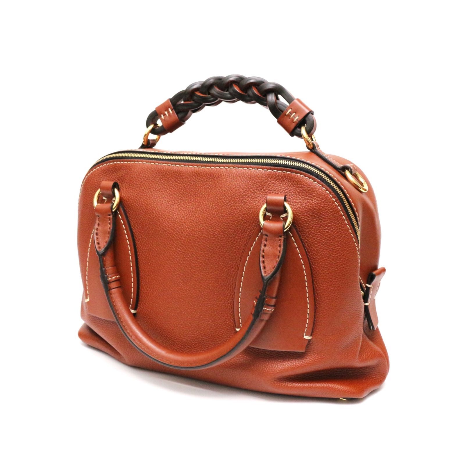 クロエ ダリア ハンドバッグ ショルダーバッグ レザー 本革 茶 