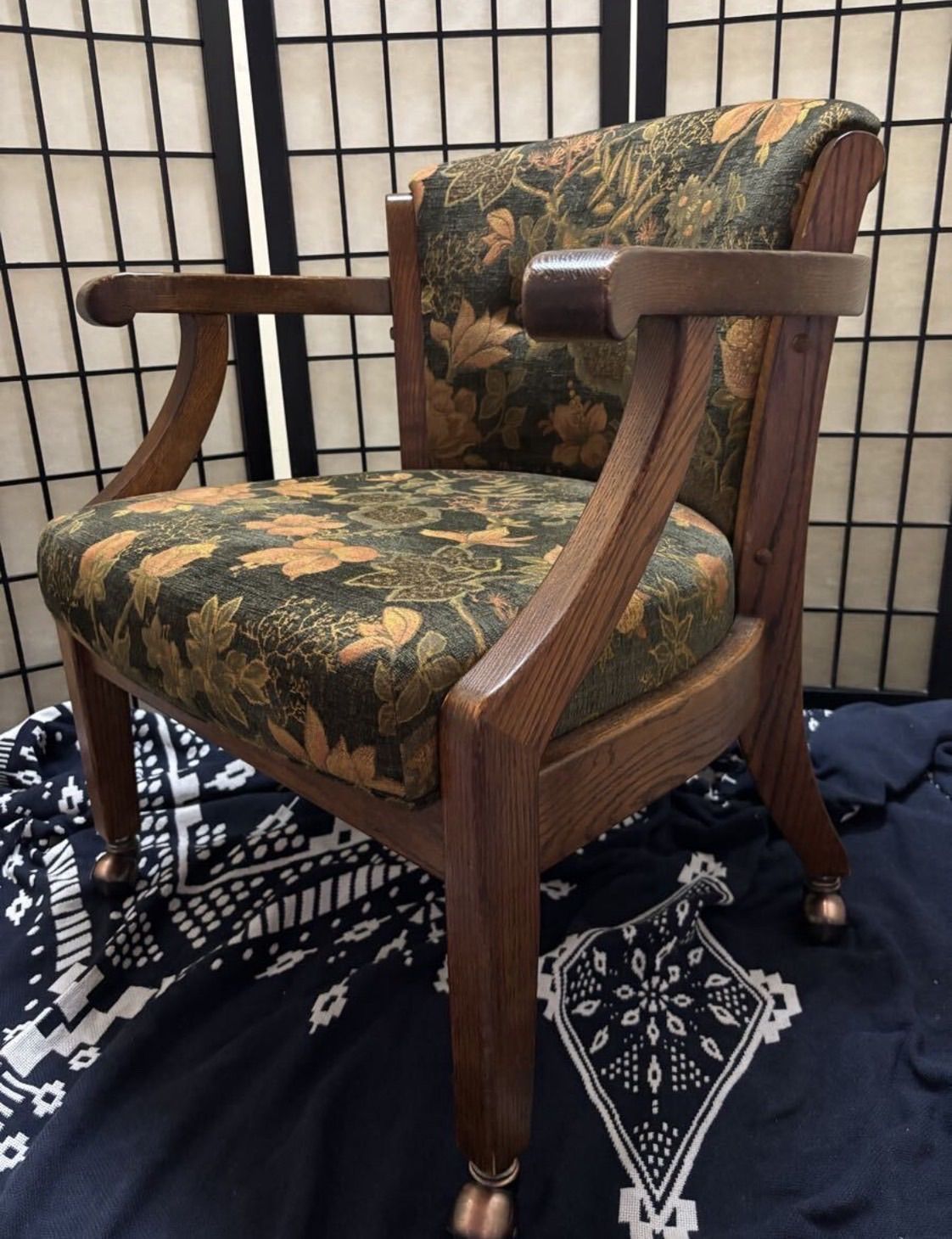 錬家B874 ④三越家具 カントリーハウス ブルージュ Brugge アームチェア キャスター付 家具 オーク材 ダイニングチェア 長野県長野市