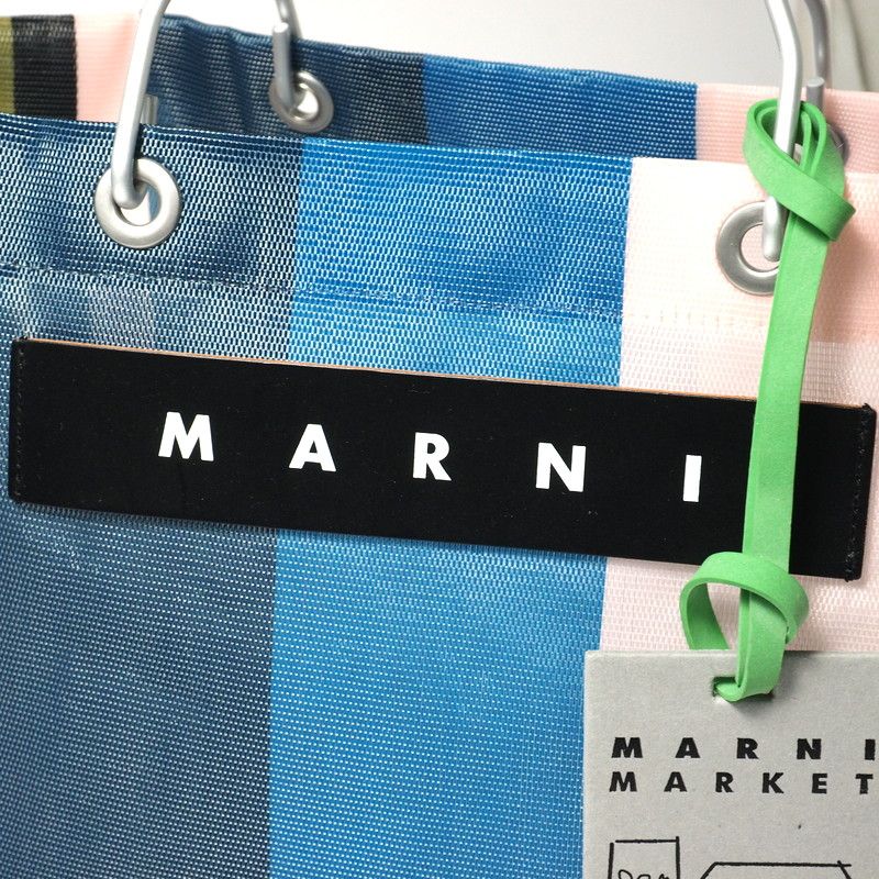 MARNI MARKET マルニマーケット FLOWER CAFE フラワーカフェ ショッピングバッグ トートバッグ ハンドバッグ 鞄 ナイロン  ストライプ A4収納可能 ブランド古着【中古】20240413/GP6259 - メルカリ