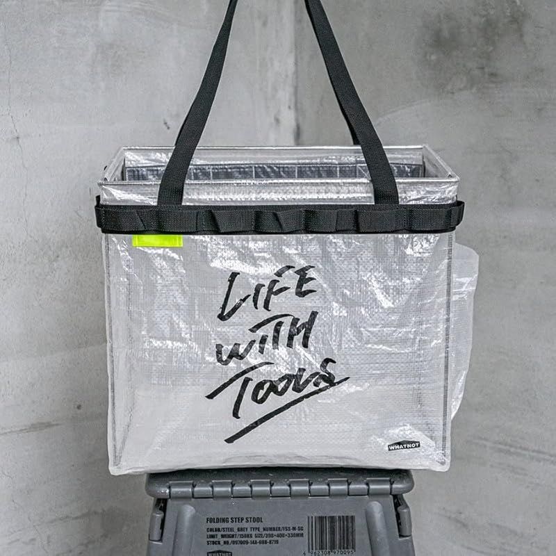 WHATNOT 収納コンテナ ワンタッチバケット クリア バケツ ツールボックス アウトドア フィッシング 釣り 薪ケース 収納袋 持ち運び OBHD-01-CL 1