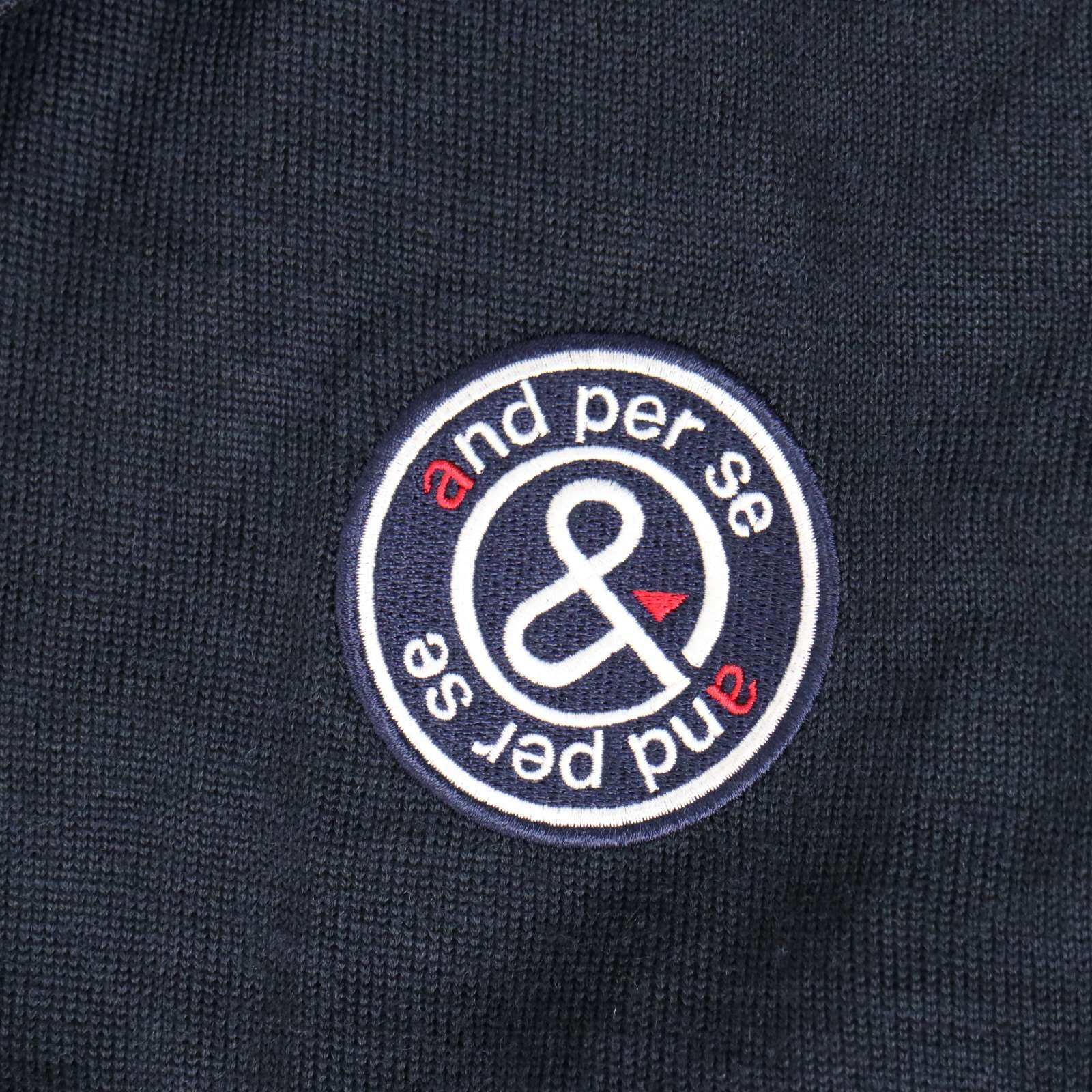 超美品】and per se アンパスィ セーター ブルーグリーン×ネイビー 一