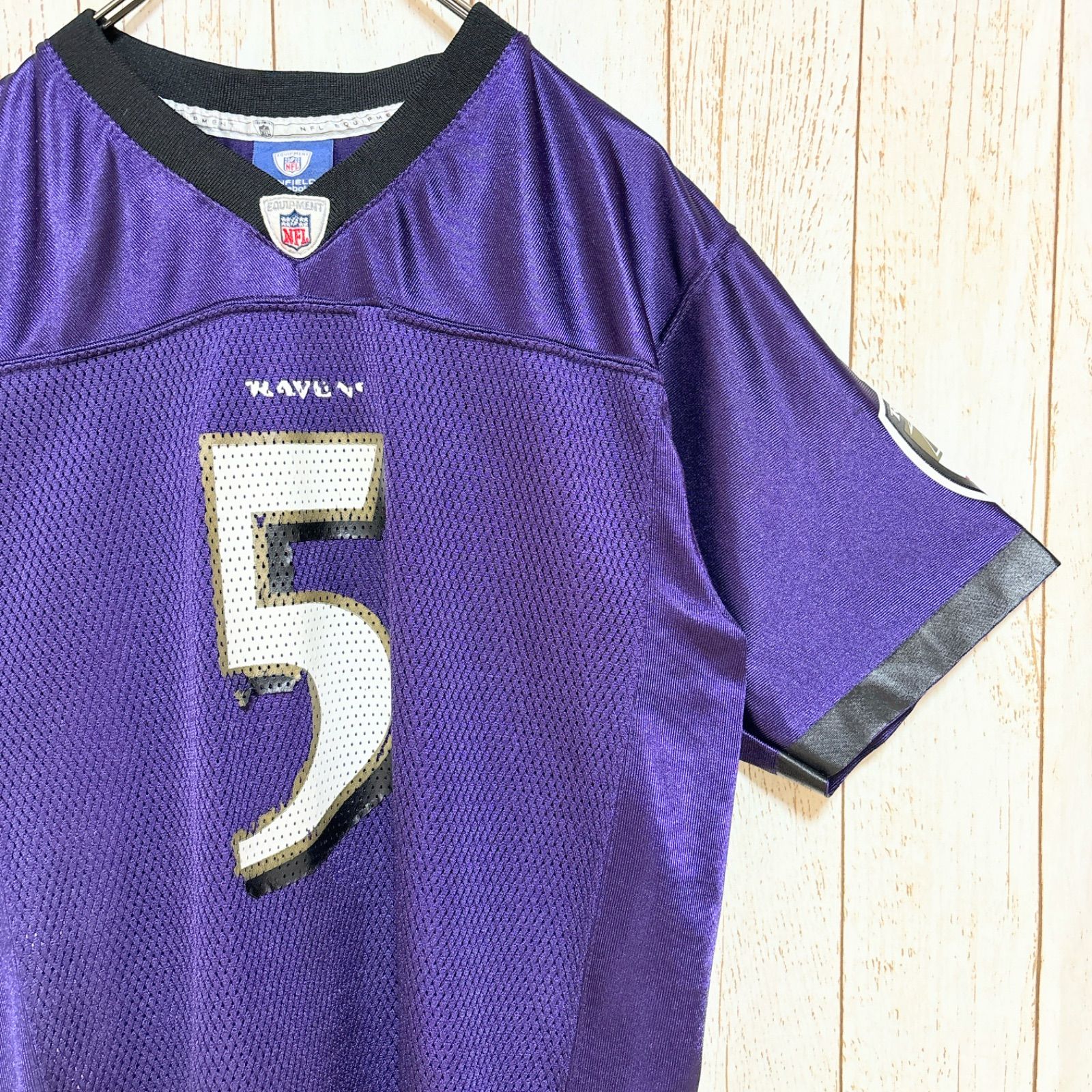 Reebok リーボック NFL Baltimore Ravens ボルチモア・レイブンズ フラッコ プリント ユニフォーム ゲームシャツ M USA古着