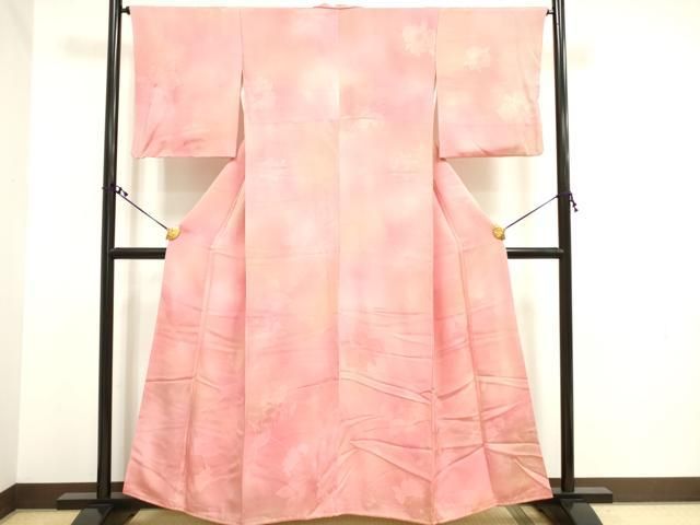 平和屋着物○上質な小紋 地紋起こし 光琳菊 暈し染め 正絹 逸品