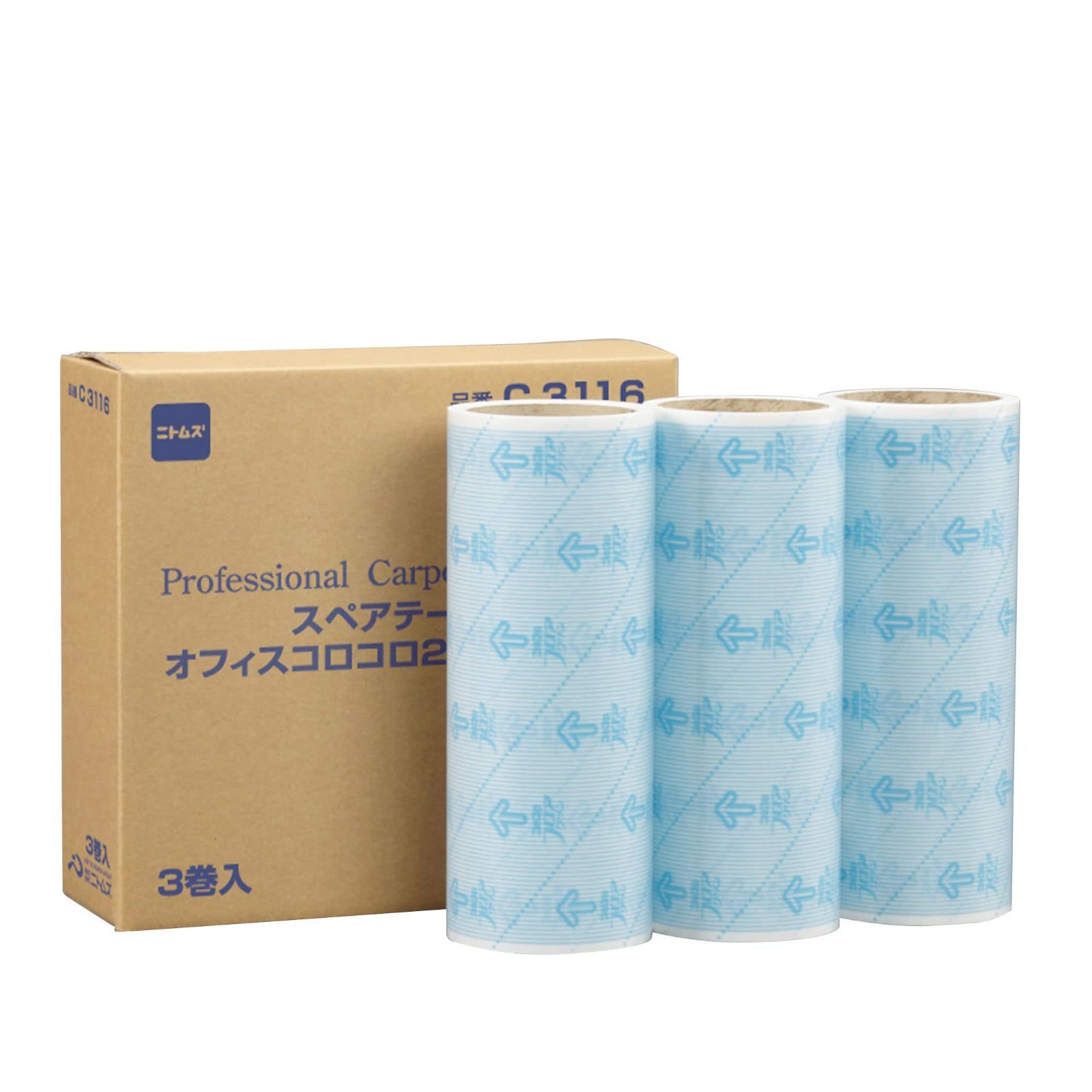 新着商品 清掃 オフィス 広幅 業務用 工場 替え テープ フローリング 3巻入 カーペット 40周 240㎜幅 粘着 フロアクリン スペアテープ クリーナー プロフェッショナル コロコロ C3116 ニトムズ