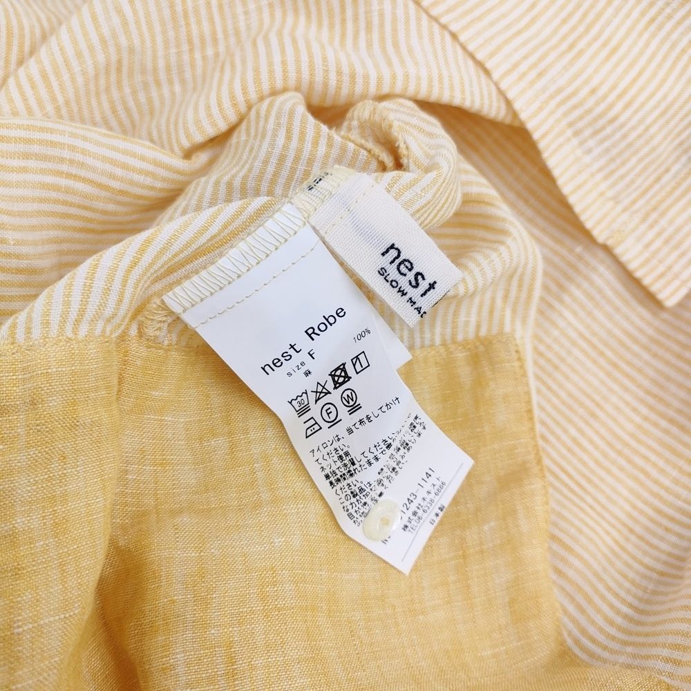 nest Robe リネンコンビブラウス 定価26400円 チュニック 24AW イエロー ホワイト レディース ネストローブ 5-0902M♪ USTAUSTRALIA_COM_AU
