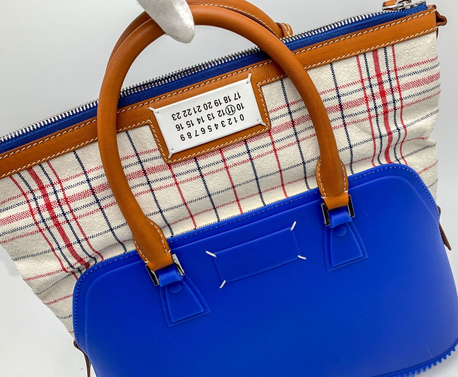 MaisonMargiela メゾンマルジェラ ブルー 青 チェック 5AC ラージ 2way