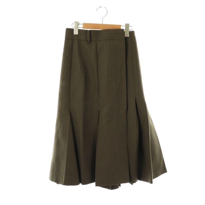サカイ sacai Chalk Stripe Skirt スカート ロング 0 カーキ