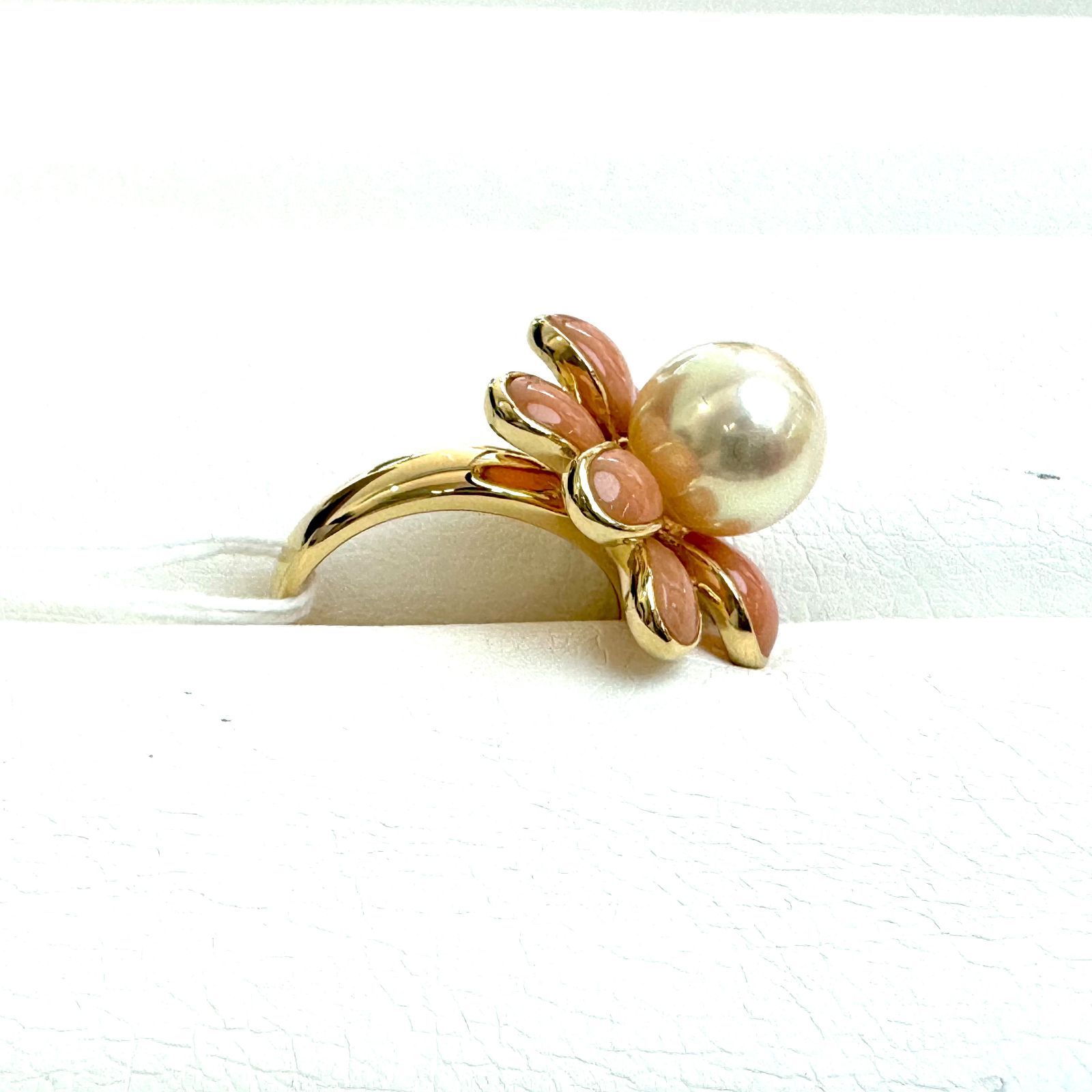 Coral 珊瑚 Pearl パール9.0mm K18 Ring リング 指輪 10号 2369 - メルカリ