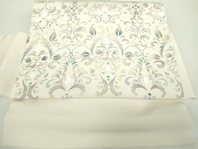 平和屋着物●ワンタッチつけ帯 洋花文 金彩 正絹 ♥ DAAY1035ps