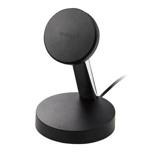 【新品・2営業日で発送】ELECOM エレコム ワイヤレス充電器／マグネット内蔵／7.5W／スタンドタイプ／ブラック(W-MS02BK)