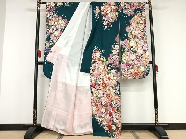 平和屋着物○豪華振袖 刺繍 舞花文 金彩 金銀糸 正絹 逸品 AAAX0107np