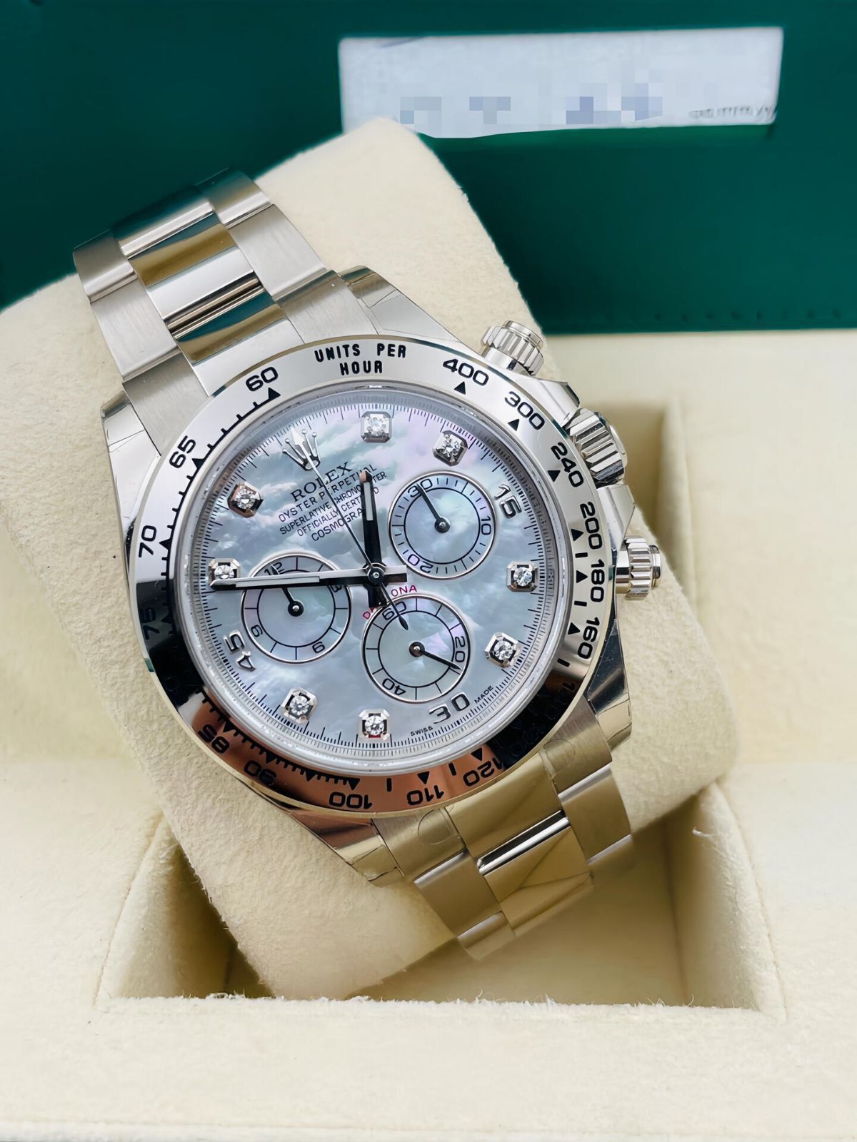 ご 大 です Rolex ロレックス デイトナ 時計 ホワイトゴールドのマザーオブパールプレート 116509-0064 自動巻き-WTO輸入1