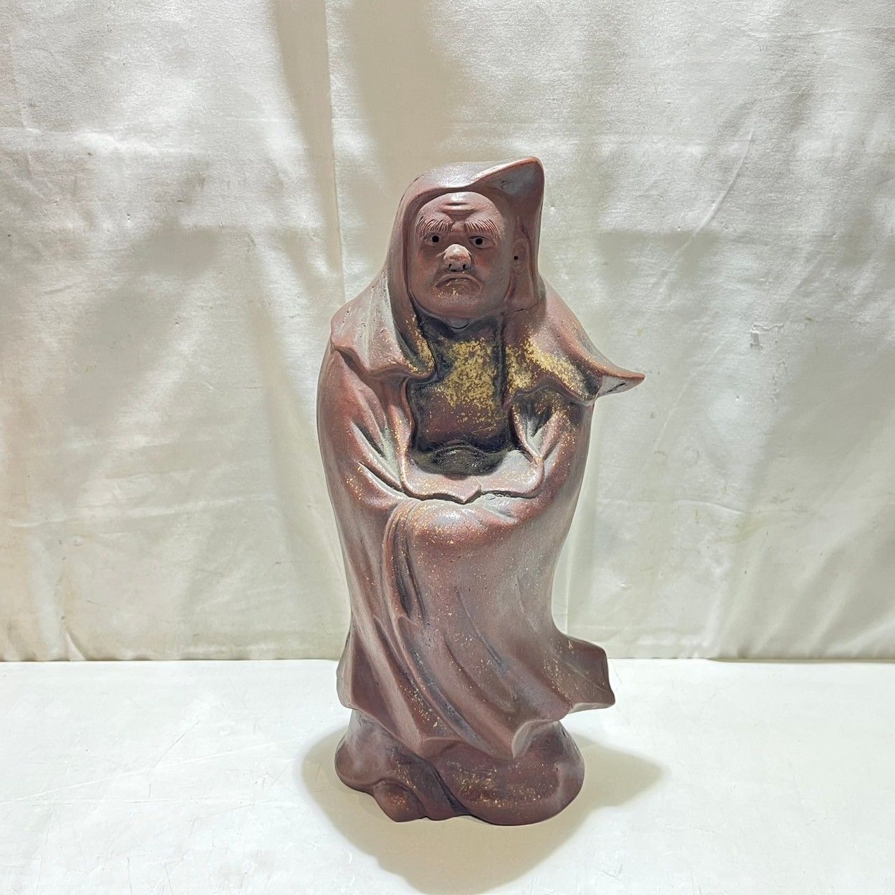 備前焼 達磨 だるま 骨董品 置物 インテリア 美術工芸品 アンティーク だるま大師　(管理番号：PLS6750)