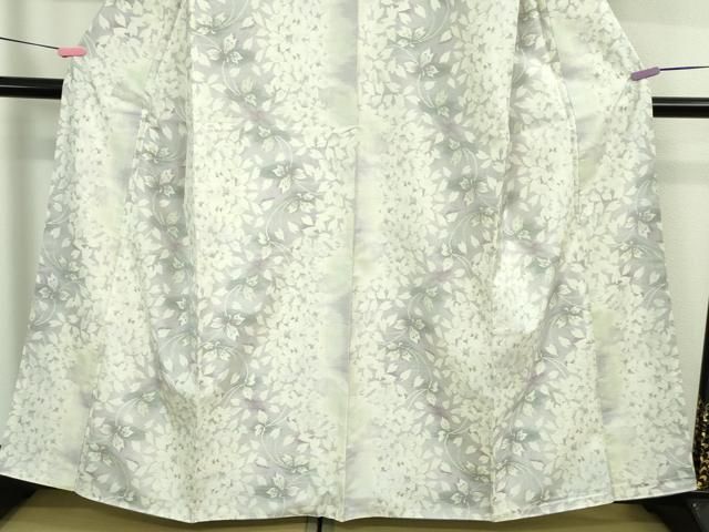 平和屋本店□極上 本場大島紬 白大島 9マルキ 舞桜 逸品 未使用