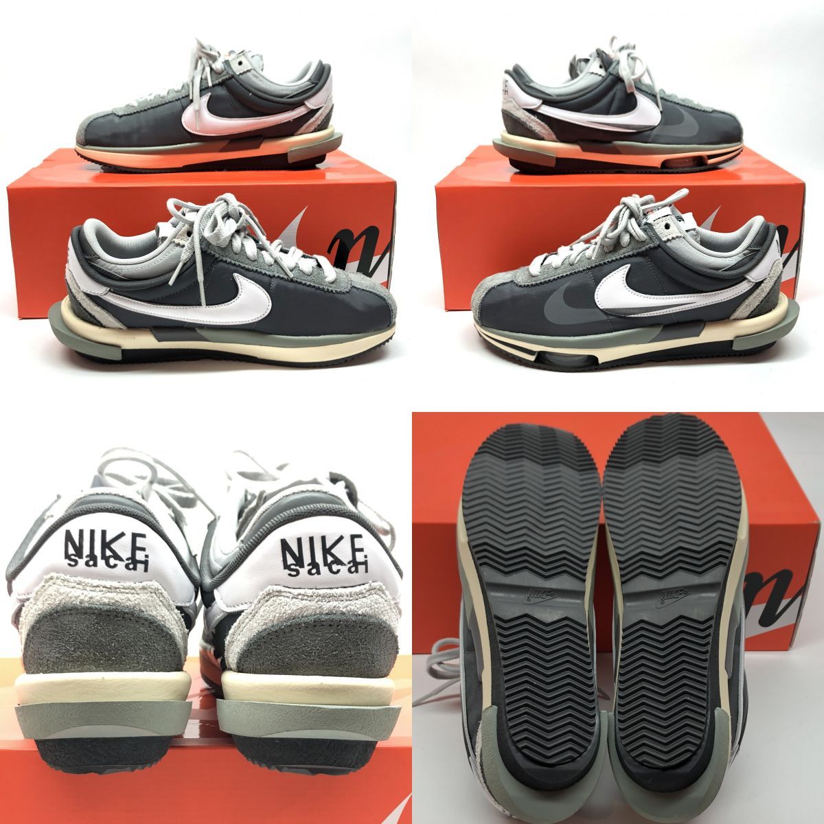 sacai × Nike Zoom Cortez Iron Grey DQ0581-001 27.5cm ※中古美品 