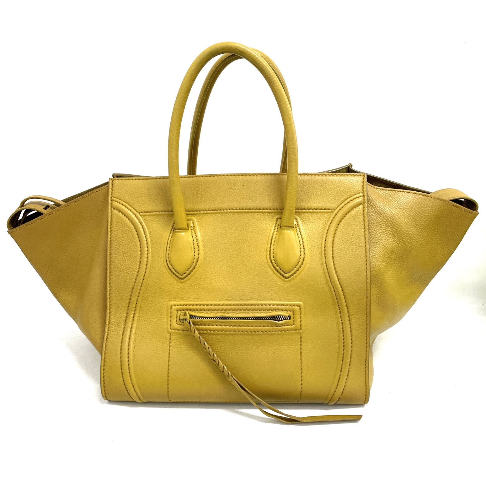セリーヌ　CELINE 黄色 ラゲージファントム ハンドバッグ CELINE セリーヌ ラゲージ ファントム ハンドバッグ イエロー
