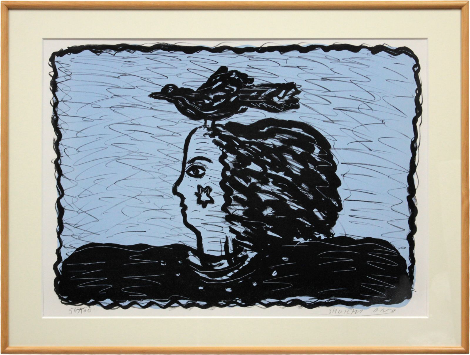 小野州一 「女性と鳥」 リトグラフ 版画 絵画 小野州一 「女性と鳥」 リトグラフ 版画 絵画 - メルカリ