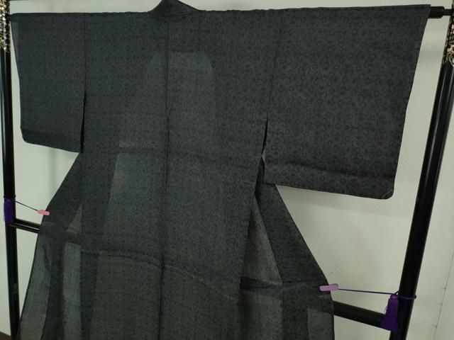 平和屋着物□極上 夏物 夏お召 もじり織 雅すかし 豊渡工房謹製 黒地