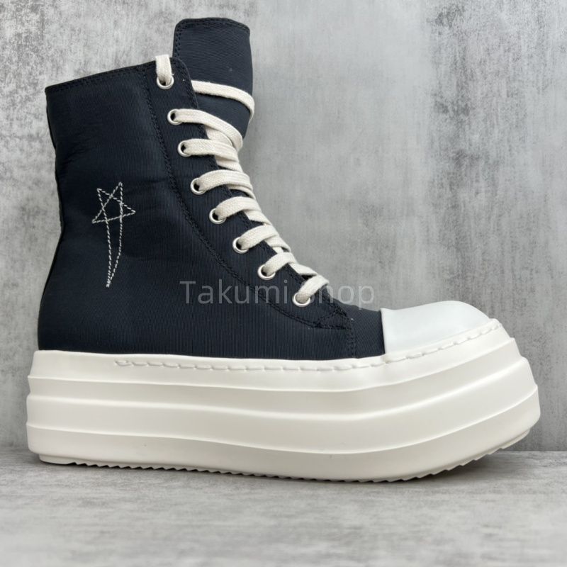 Rick Owens DRKSHDW Ramones 厚底 27cm Rick Owens DRKSHDW Ramones ハイカットスニーカー ブラック厚底