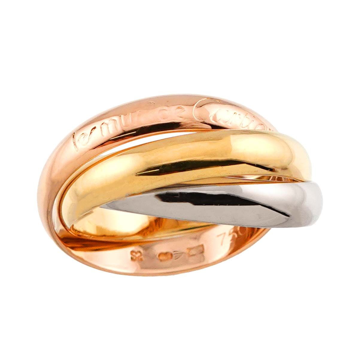 Cartier トリニティリング　3カラー指輪　m様 カルティエ Cartier トリニティ ミディアム MM #49 リング K18