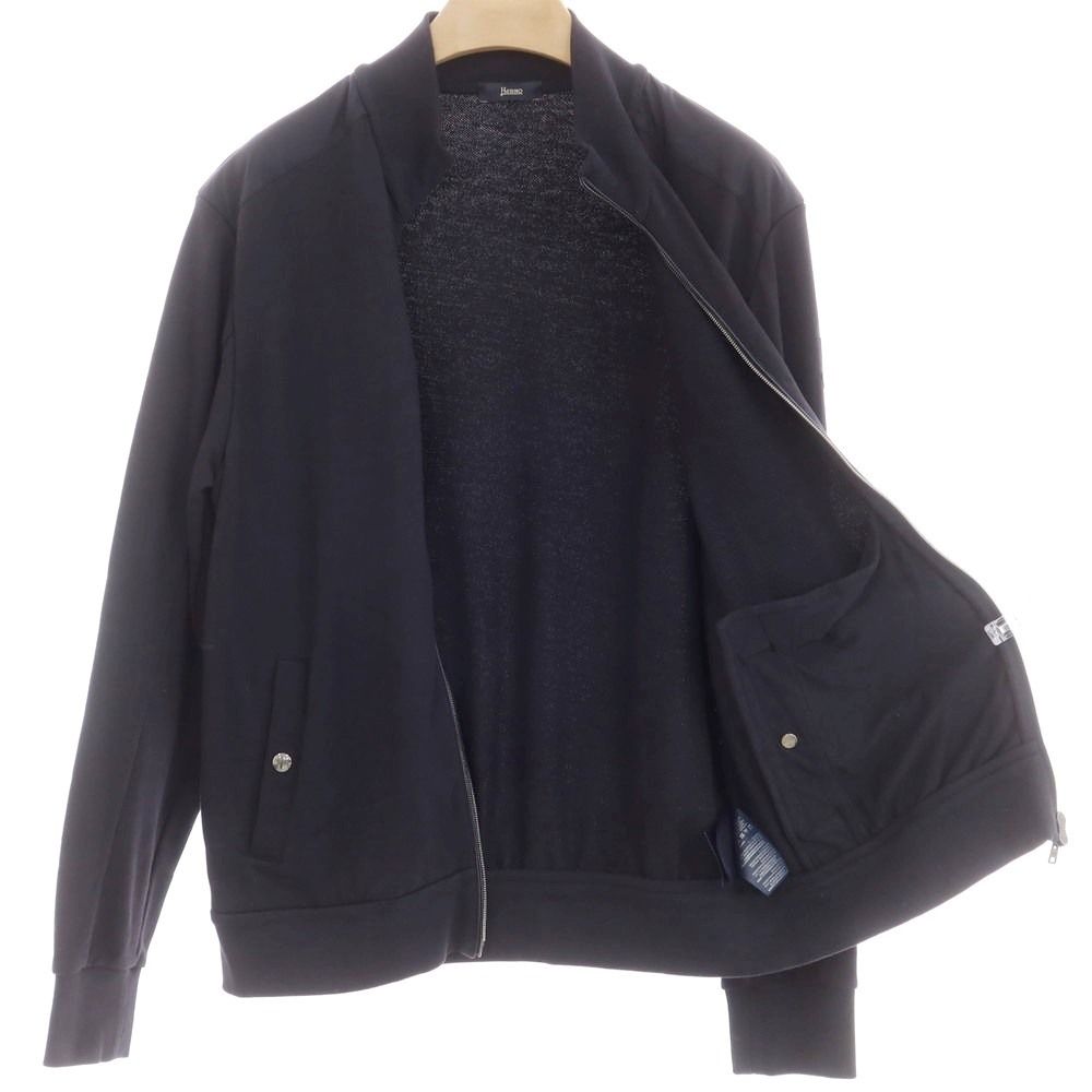 中古】ヘルノ Herno ジップアップ スウェット ブルゾン ネイビー