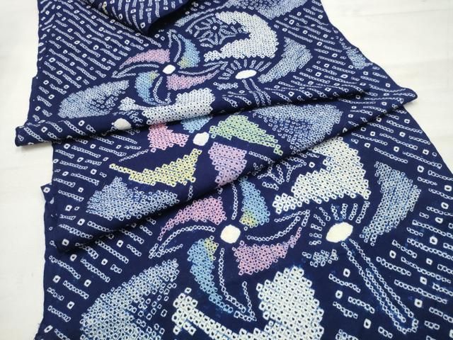 平和屋本店 上 夏物 浴衣 有松鳴海絞り 反物 着尺 風車 団扇 綿 DZAA10858kh5