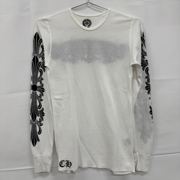 クロムハーツ　サーマルクスロール　ホワイト 長袖カットソー XL CHROME HEARTS/クロムハーツ スクロールラベル サーマル ロンT
