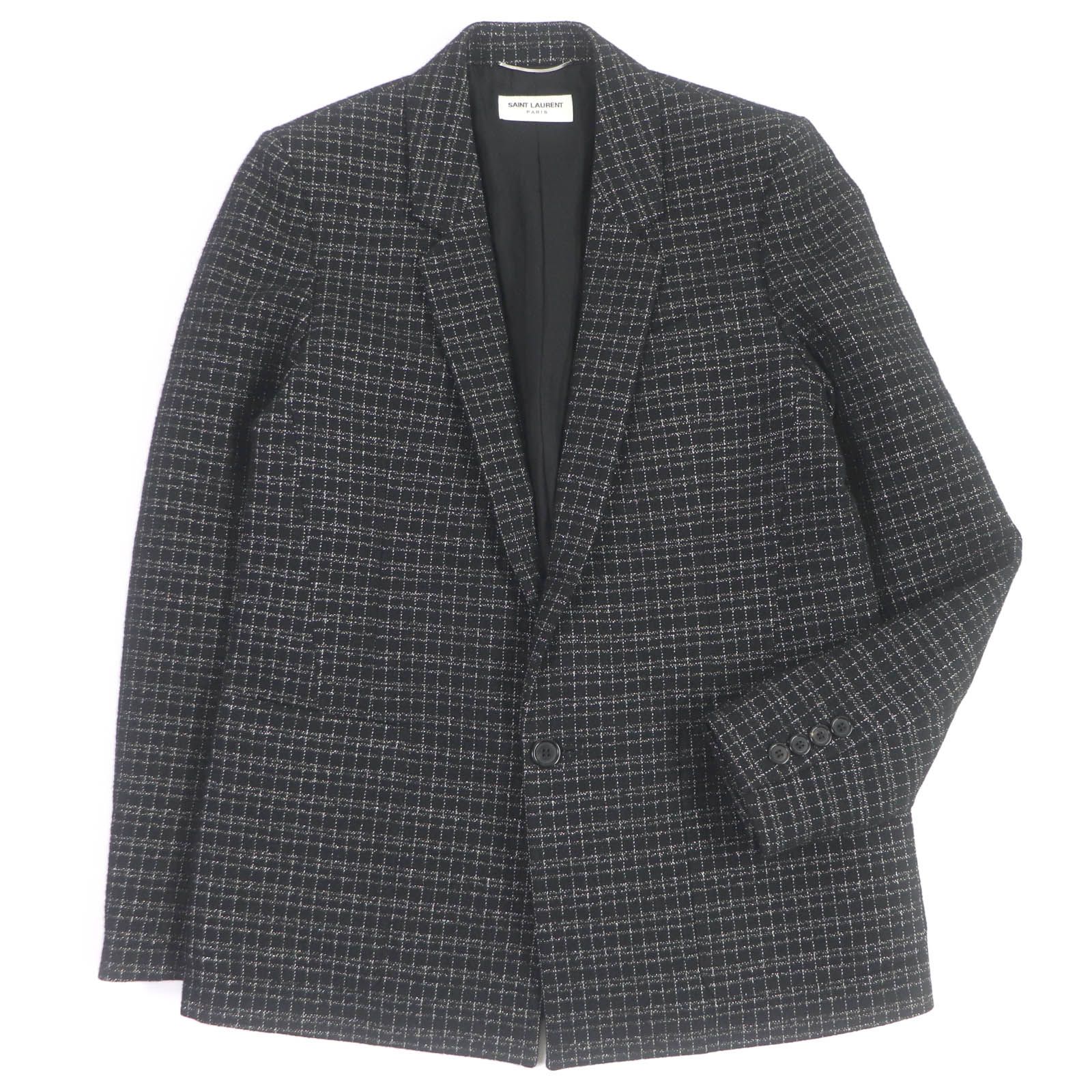 SAINT LAURENT PARIS チェックツイードロングコート