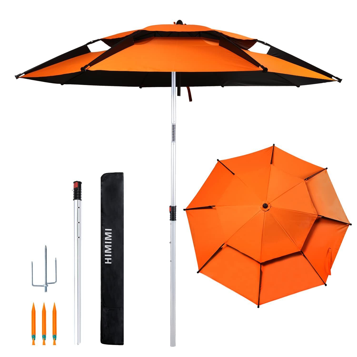 在庫処分 パラソル 釣り傘 ビーチパラソル 角度調節 収納バッグ付き UVカット チルト機能付 折り畳み式 フィッシングパラソル ガーデンパラソル ビーチ 日傘 日よけ 日除け