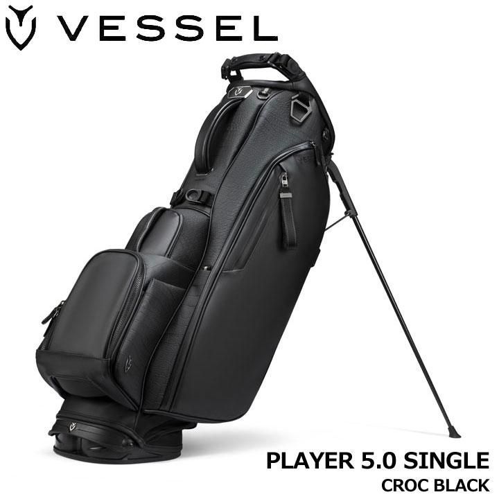ベゼル VESSEL Player プレイヤー 5.0 スタンド キャディバッグ シングル ストラップ 2025 8.5型 3.8kg CROC BLACK クロコ ブラック