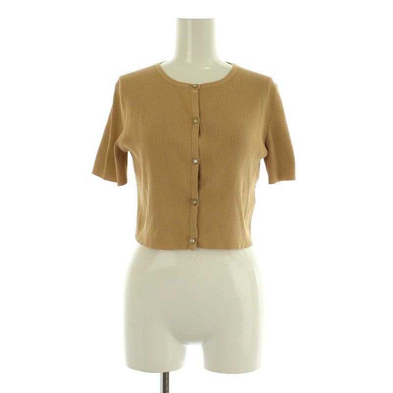 【a1347】TOCCA トッカ 美品 リブニット カーディガン XS ピンク トッカ TOCCA 20SS Cider カーディガン ビジュー釦 五分袖