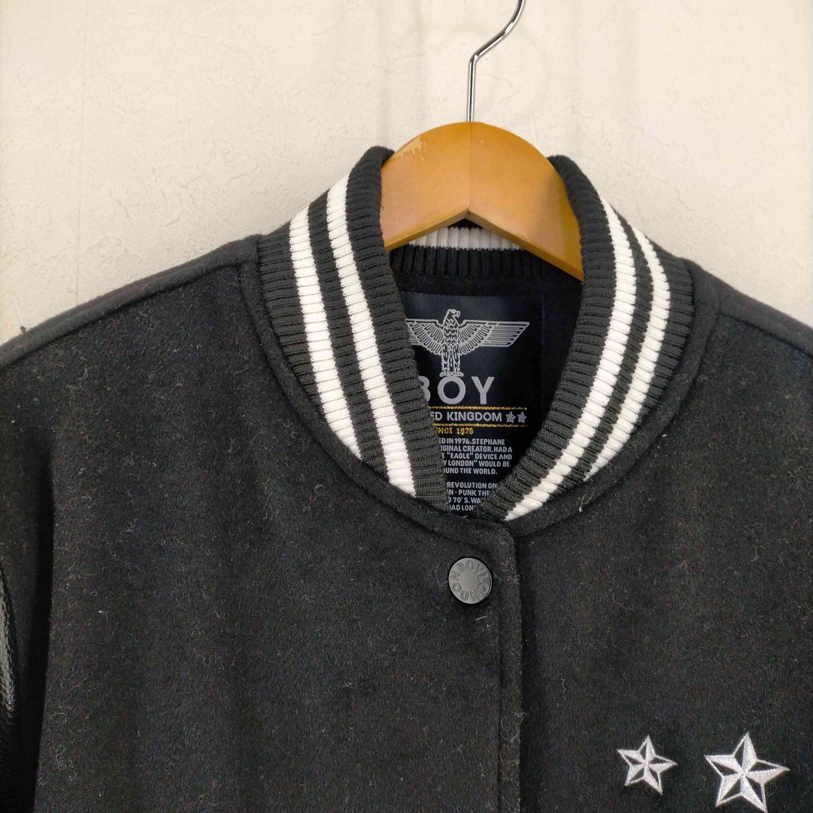 ボーイロンドン BOY LONDON レザー切替ロングスタジアムジャケット 