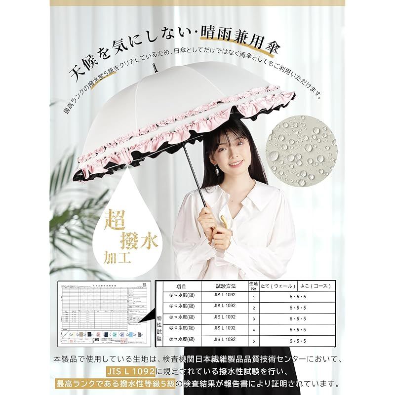 シロノサクラ 日傘 アイスグレー 3way傘 UVカット100% 完全遮光 公式