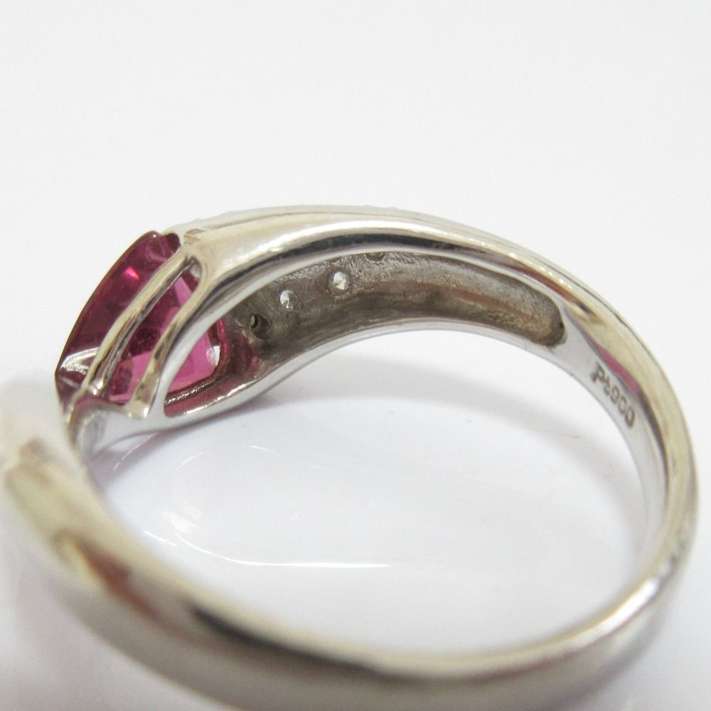 良品 ノーブランド Pt900 ピンクトルマリン 0.98Ct ダイヤモンド0.11Ct  