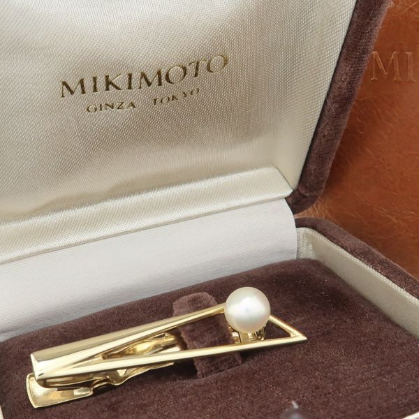 MIKIMOTO ミキモト タイピンバー K14 パール 5.4g 真珠 美品 箱付