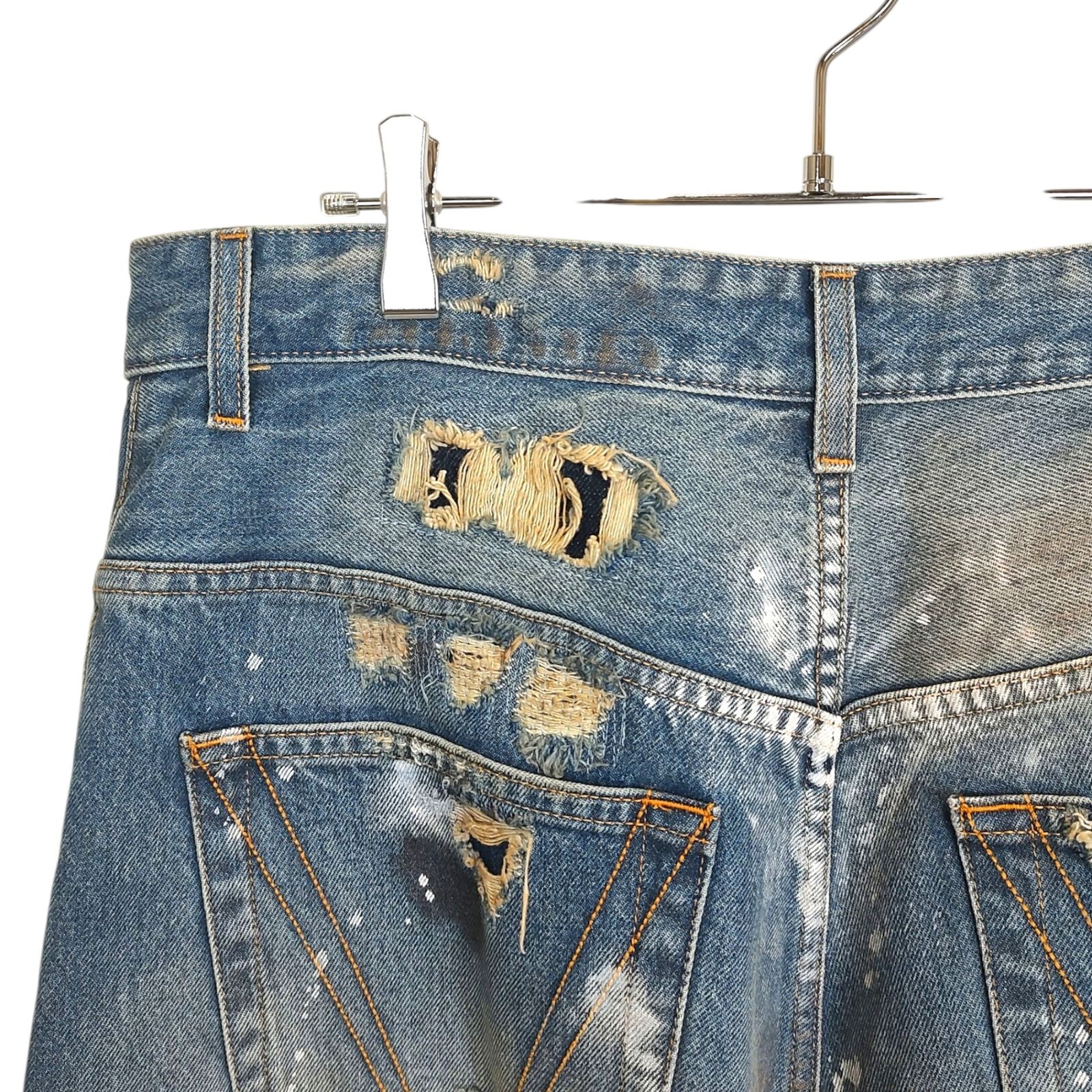 VETEMENTS ヴェトモン 24AW TRASHED BIG SHAPE JEANS デニムパンツ