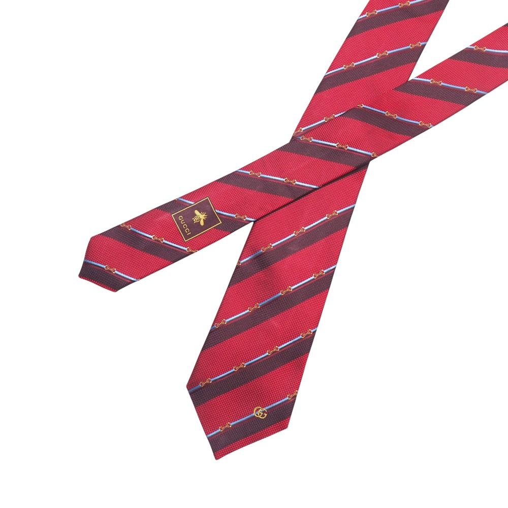 □美品□GUCCI グッチ ネクタイ CGロゴ ホースビット シェリーライン