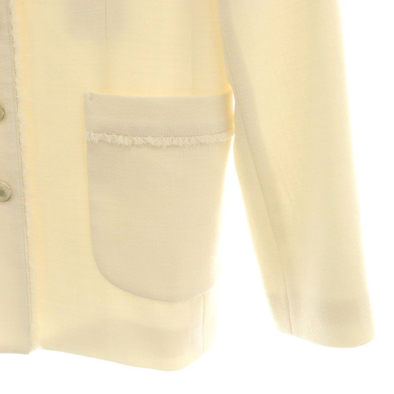 アナイ ANAYI 23SS ライトスラブノーカラージャケット 34 アイボリー  