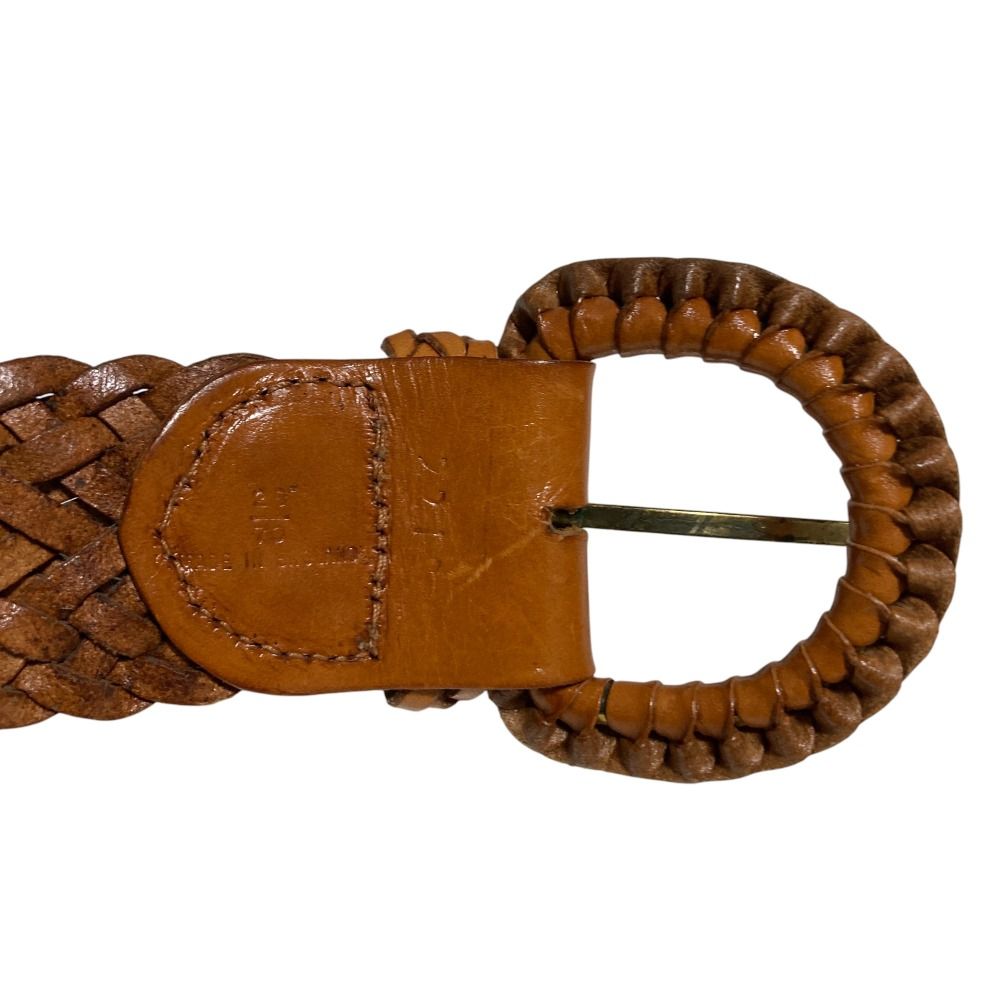 【美品】　POLO ポロラルフローレン　レザー　メッシュベルト　ブラウン POLO RALPH LAUREN - ポロラルフローレン レザーメッシュベルト